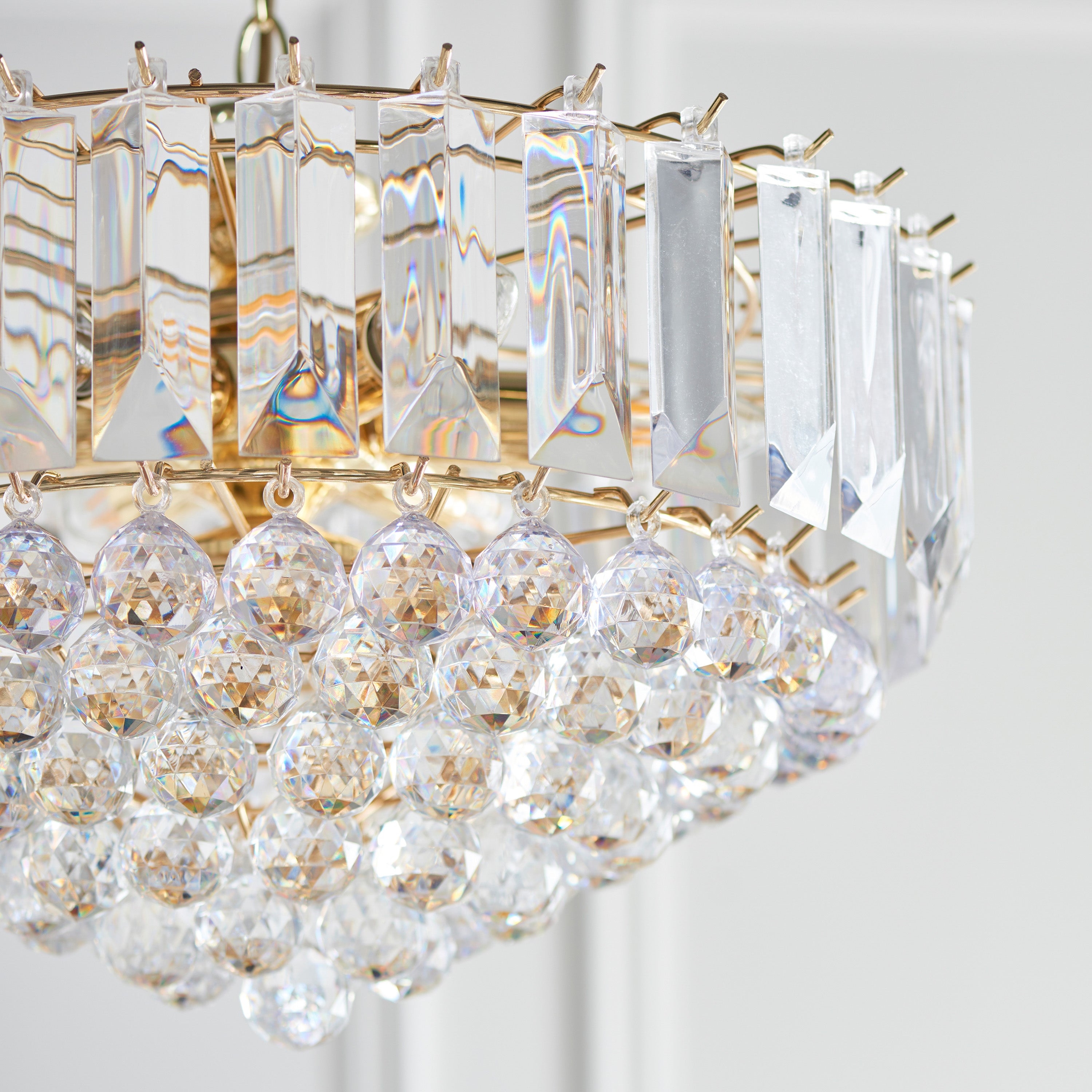 Maybel Chrome & Crystal Pendant Light Medium